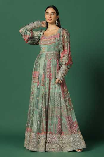 Two Sisters By Gyans Embroidered Chiffon Anarkali 