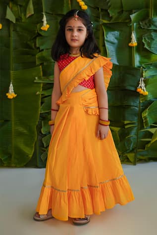 Fancy Wedding Wear Kids Saree, 2-7 Year at Rs 950/piece in Bengaluru | ID:  12729273255
