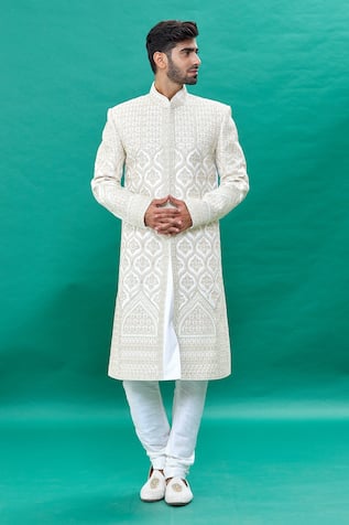 Resham Embroidered Sherwani Set 