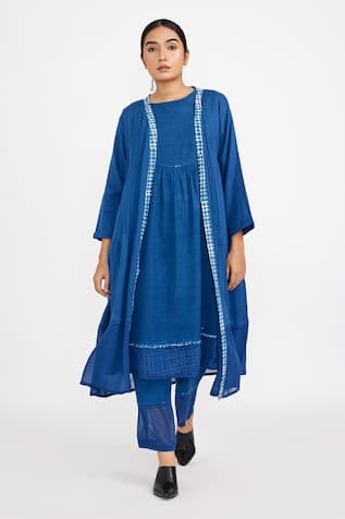 Jayati Goenka Sheer Hem Border Robe Tunic Set 