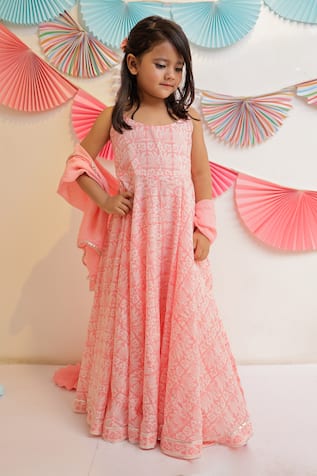 Cotton Candy Printed Anarkali With Dupatta 