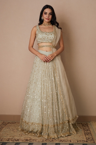 Astha Narang Organza Embroidered Lehenga Set