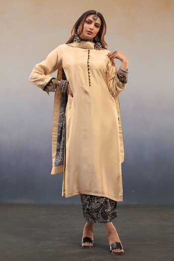 Affroz Sleeve Embroidered Kurta Palazzo Set 