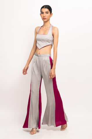 Neora By Nehal Chopra Solid Bustier & Pant Set 