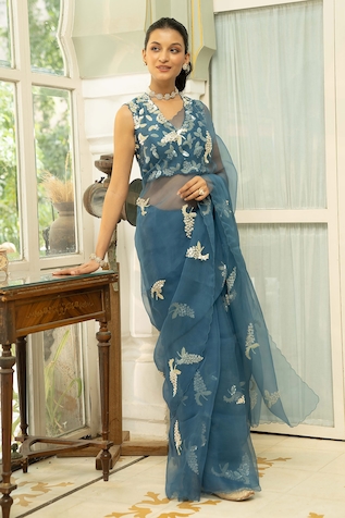 Shop Blue designer Silk Sarees for Women Online