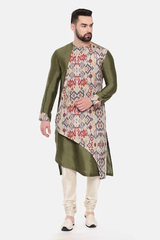 Abstract Print Long Kurta & Pant Set 