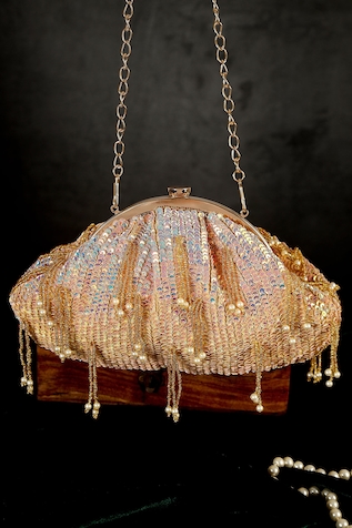 Stunning Vintage Gold Color Rhinestone Handbag La Regale Ltd 