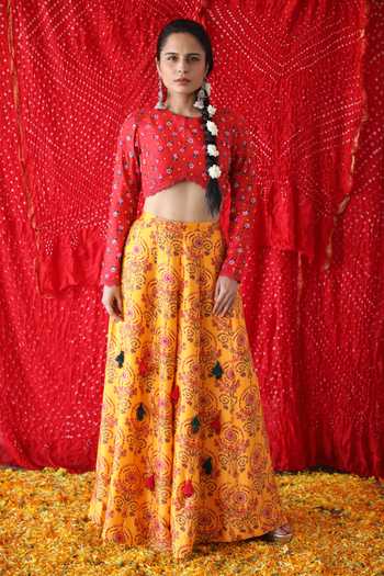 Shachi Sood Floral Print Top & Palazzo Set 
