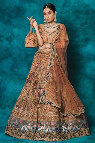 mehar Birds & Floral Hand Embroidered Lehenga Set