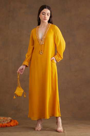 Nikasha Neckline Embroidered Dress 