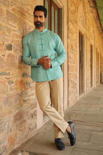 Raw & Rustic By Niti Bothra Solid Handcrafted Straight Shirt 