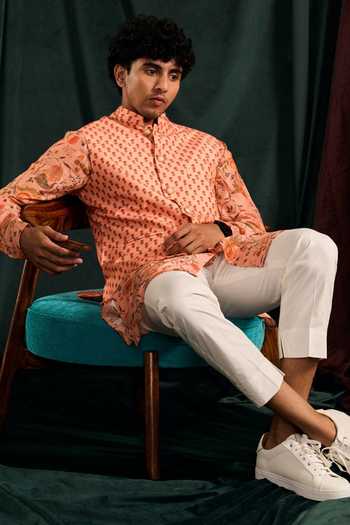 Project Bandi Floral Printed Bundi & Kurta Set 