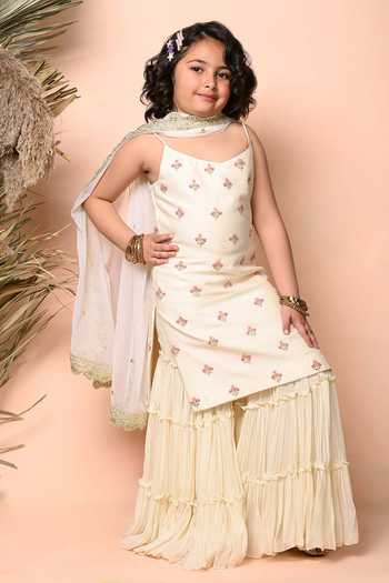 Priyanka Jain Dabka Embroidered Strappy Kurta Sharara Set 