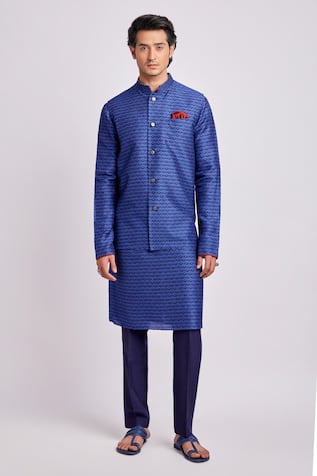 Geometric Print Cobalt Blue Bundi 