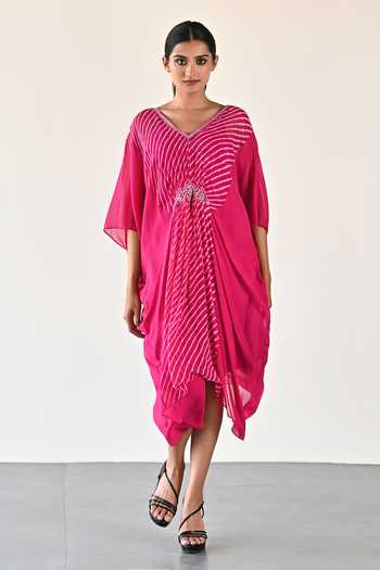 K-Anshika Gathered Draped Midi Dress 