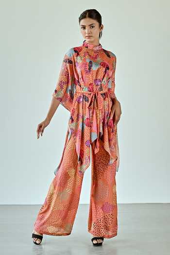 K-Anshika Abstract Botanical Print Top With Pant 