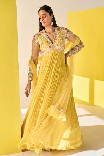 Ridhi Mehra Faanee Long Anarkali With Frill Hem Dupatta 