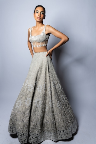 Shop Grey designer Lehengas for Women Online