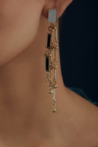 Mirror Brick Qabeela Earrings 
