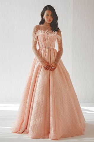 Unique High Neck Beaded High Split Long Prom Dress Pageant Dress QP224 –  SQOSA