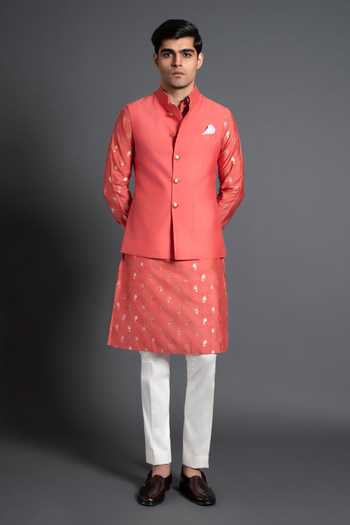 Raghavendra Rathore Jodhpur Silk Thread Embroidered Waistcoat 
