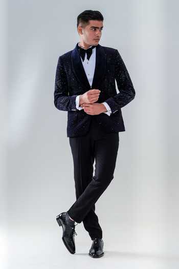 Amrit Dawani Lapel Collar Tuxedo Set 