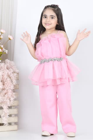 The Little Celebs Ruffle Layered Top & Pant Set 