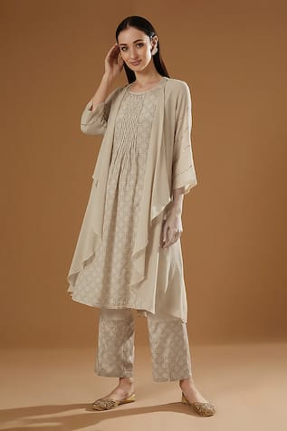 Embroidered Shrug & Pant Set 