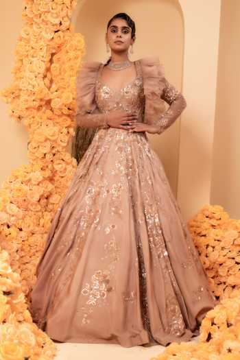 Adi By Aditya Khandelwl Floral Embroidered Gown 