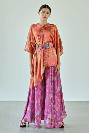 K-Anshika Asymmetric Abstract Print Top & Pant Set 