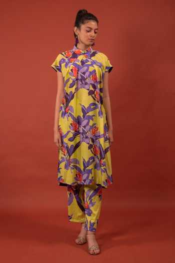Rimi Nayak Chanderi Pine Flower Print Tunic 