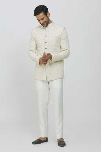 Priti Sahni Embroidered Jodhpuri Jacket & Trouser Set 