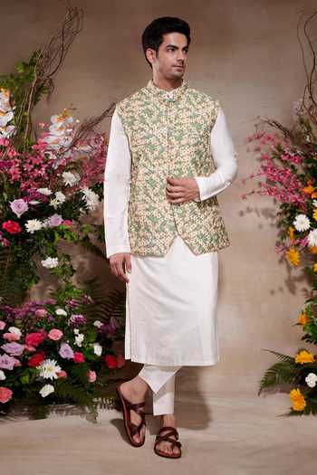 SHASHA GABA Floral Printed Quilted Bundi 