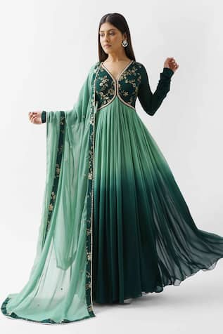 Suruchi Parakh Georgette Embroidered Anarkali with Dupatta 