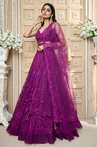 Ariyana Couture Floral Embroidered Lehenga Set