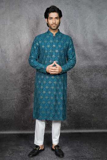 Kasbah Silk Mirror Embroidered Kurta Set 