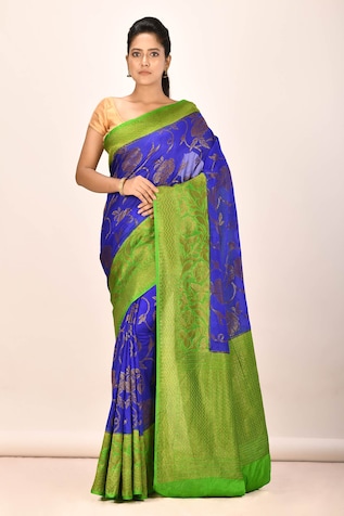 Teal Blue Color Dolla Silk Saree For Women