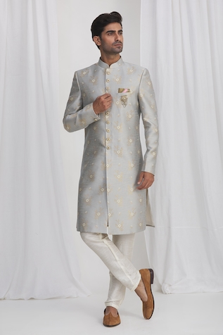 Samyukta Singhania Silk Brocade Sherwani & Pant Set