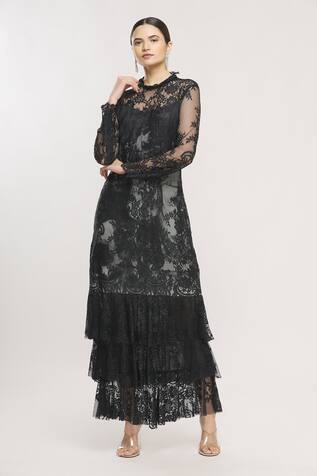 Floral Lace Layered Maxi Dress