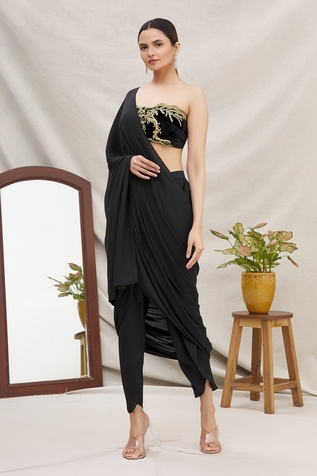 Ekta Singh Pre-Draped Dhoti Pant Saree with Blouse