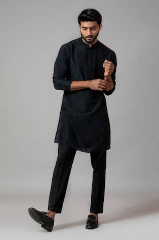 Silk Embroidered Kurta Set 