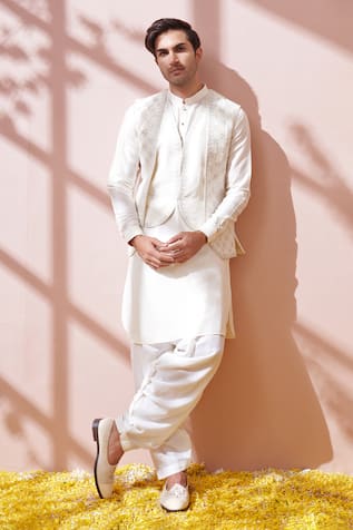 Buy Kora By Nilesh Mitesh Collection Kurta Sets Nehru Jacket Sets for Men Online Aza Fashions