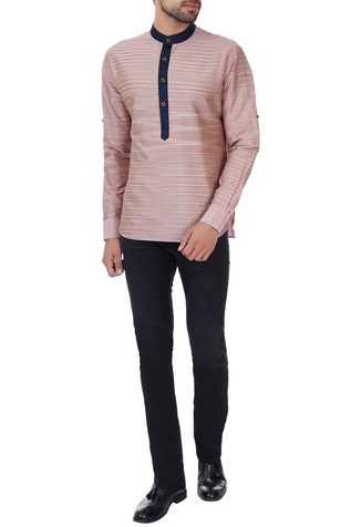 Vavci Silk Blend Striped Kurta