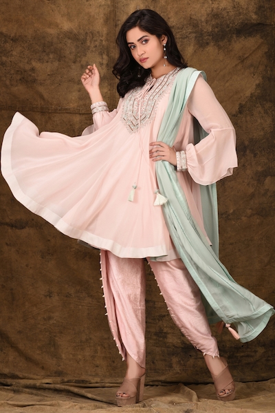 Ariyana Couture Embroidered Kurta Dhoti Pant Set