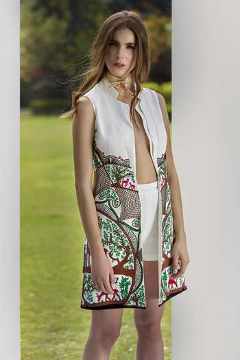 Limerick By Abirr N' Nanki Crewel & hand embroidered long jacket 
