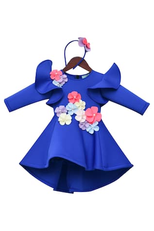 Flared Dress With 3D Flowers  