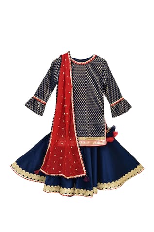 Brocade Kurta Lehenga Set 