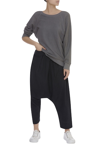 Kapda By Urvashi Kaur Draped pants with welt pockets