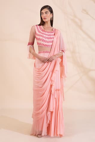 Pre Draped Saree Gown