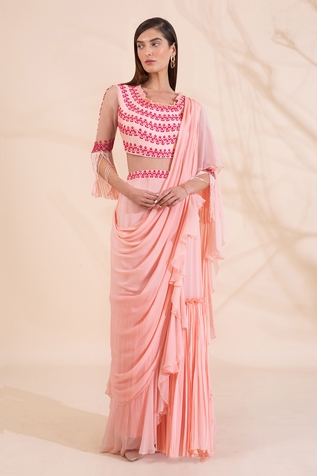 Limerick by Abirr N' Nanki Pre Draped Saree Gown